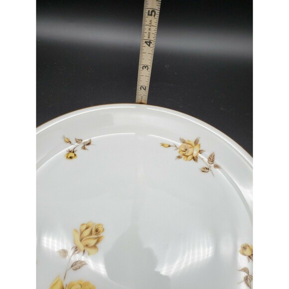 Vintage Hiroko Japan China 10" Plate with Yellow Roses & Gold Trim - Picture 12 of 12